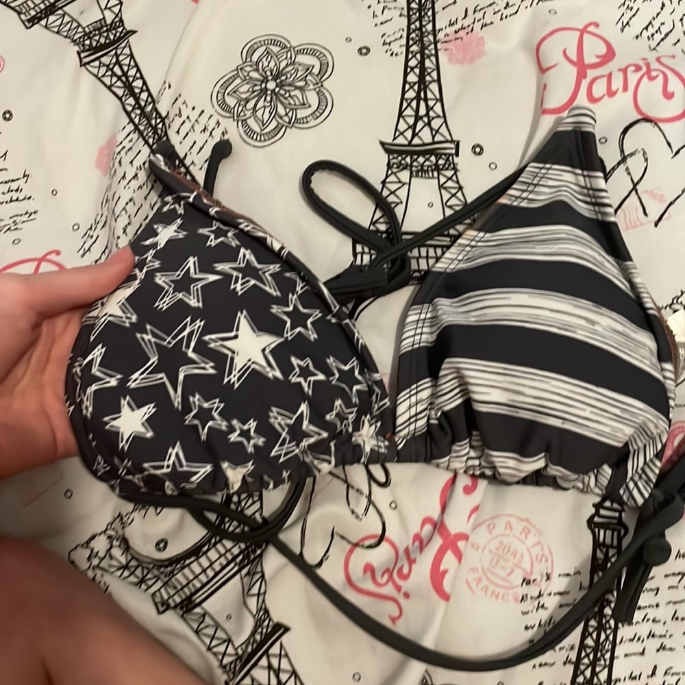 Striped and star bikini set